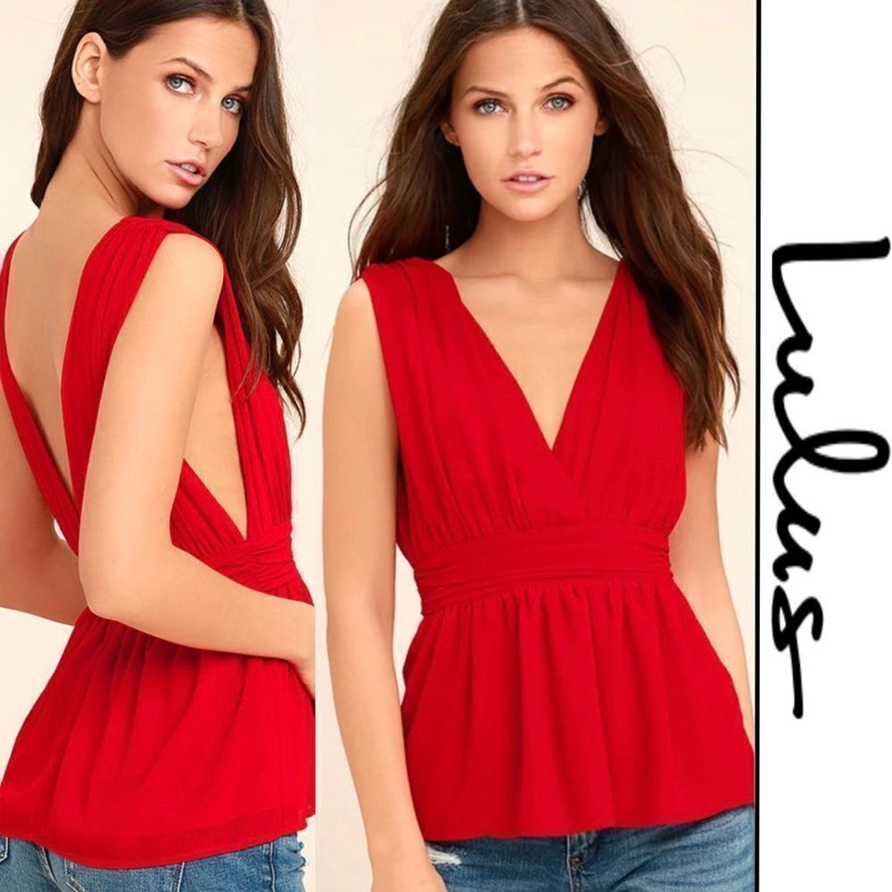 Lulu’’s My Joy Red Peplum Top